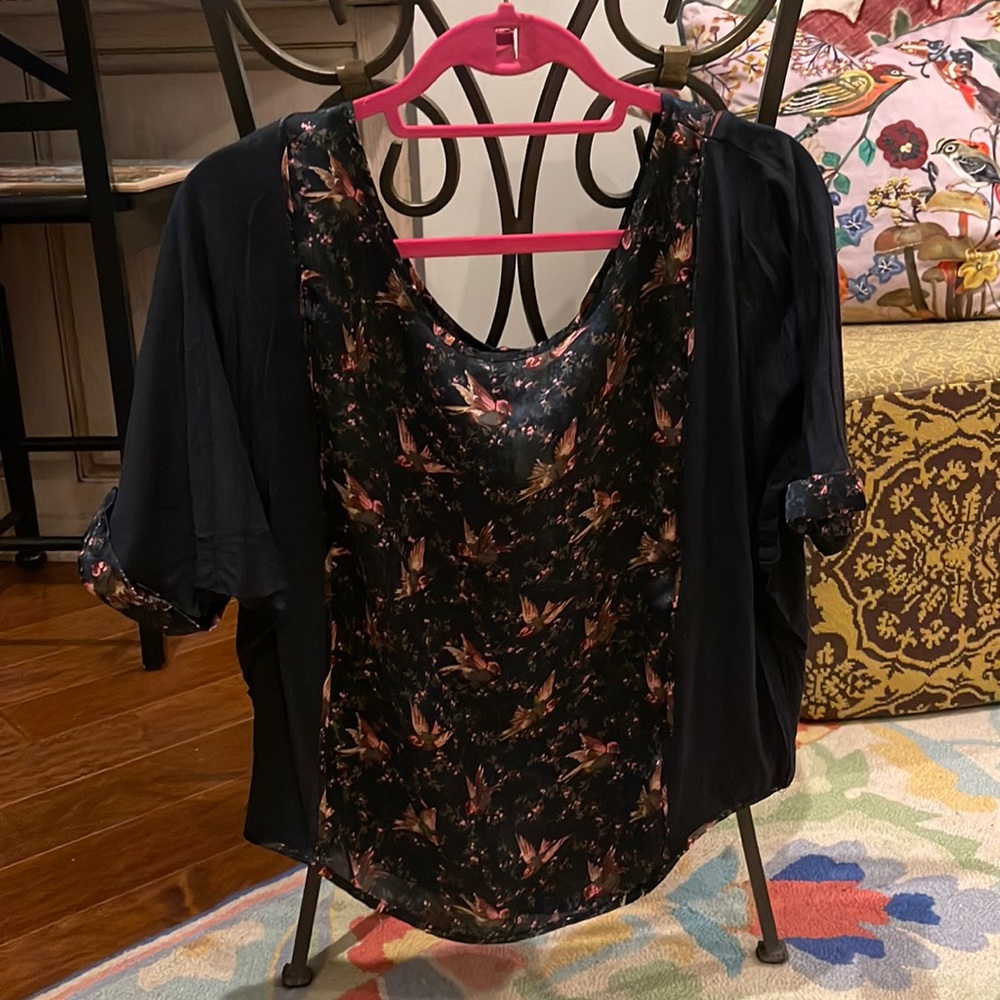 Bird Print Blouse - Anthropologie